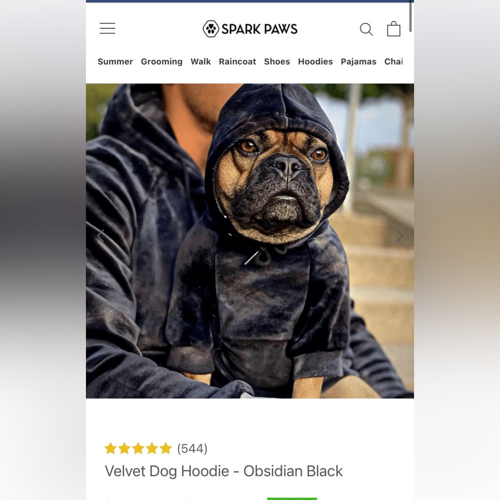 Velvet Dog hoodie - Spark Paws Matching owner & dog hoodies